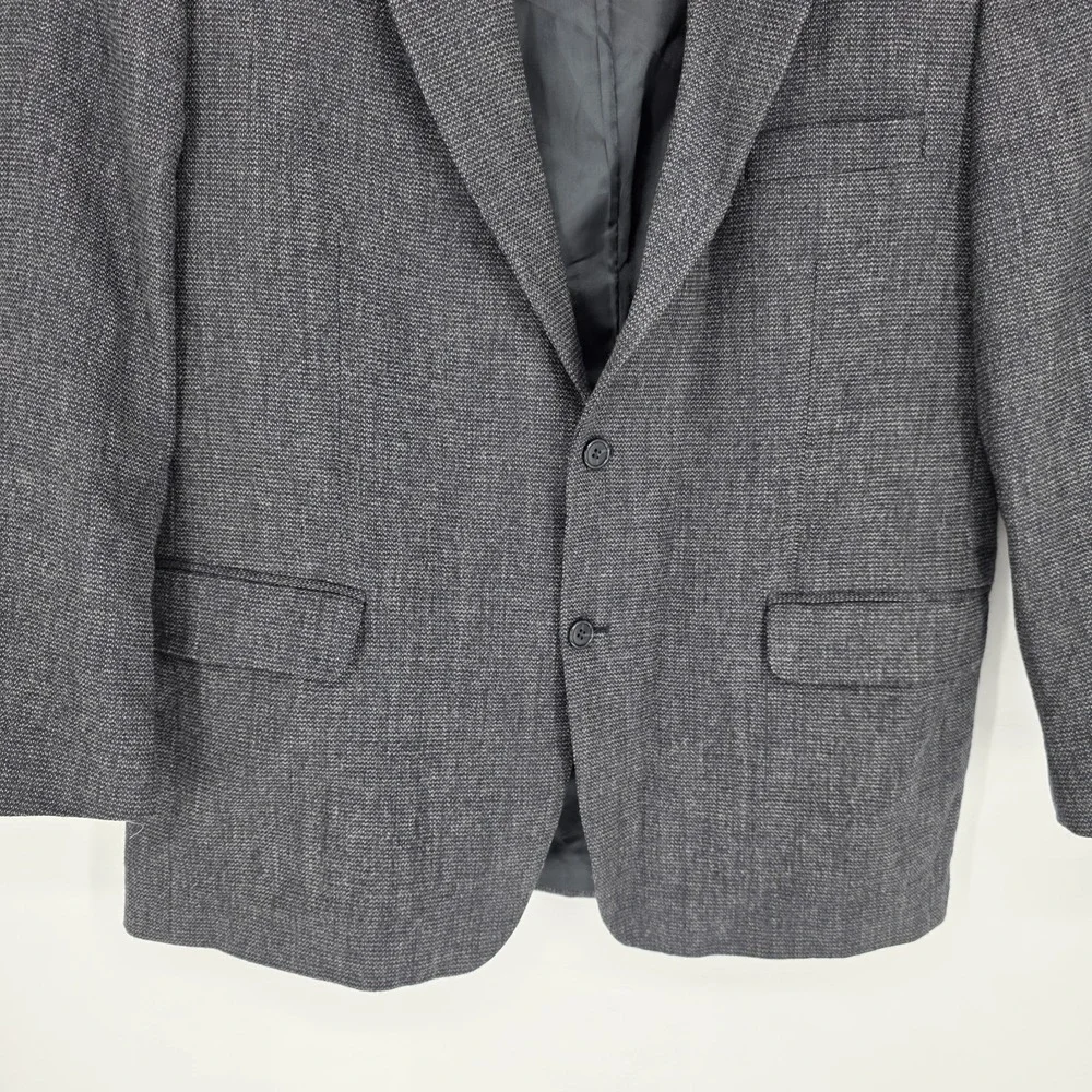 Vintage Etienne Aigner Blazer Men 46R Gray Houndstooth 100% Wool Classic Busines